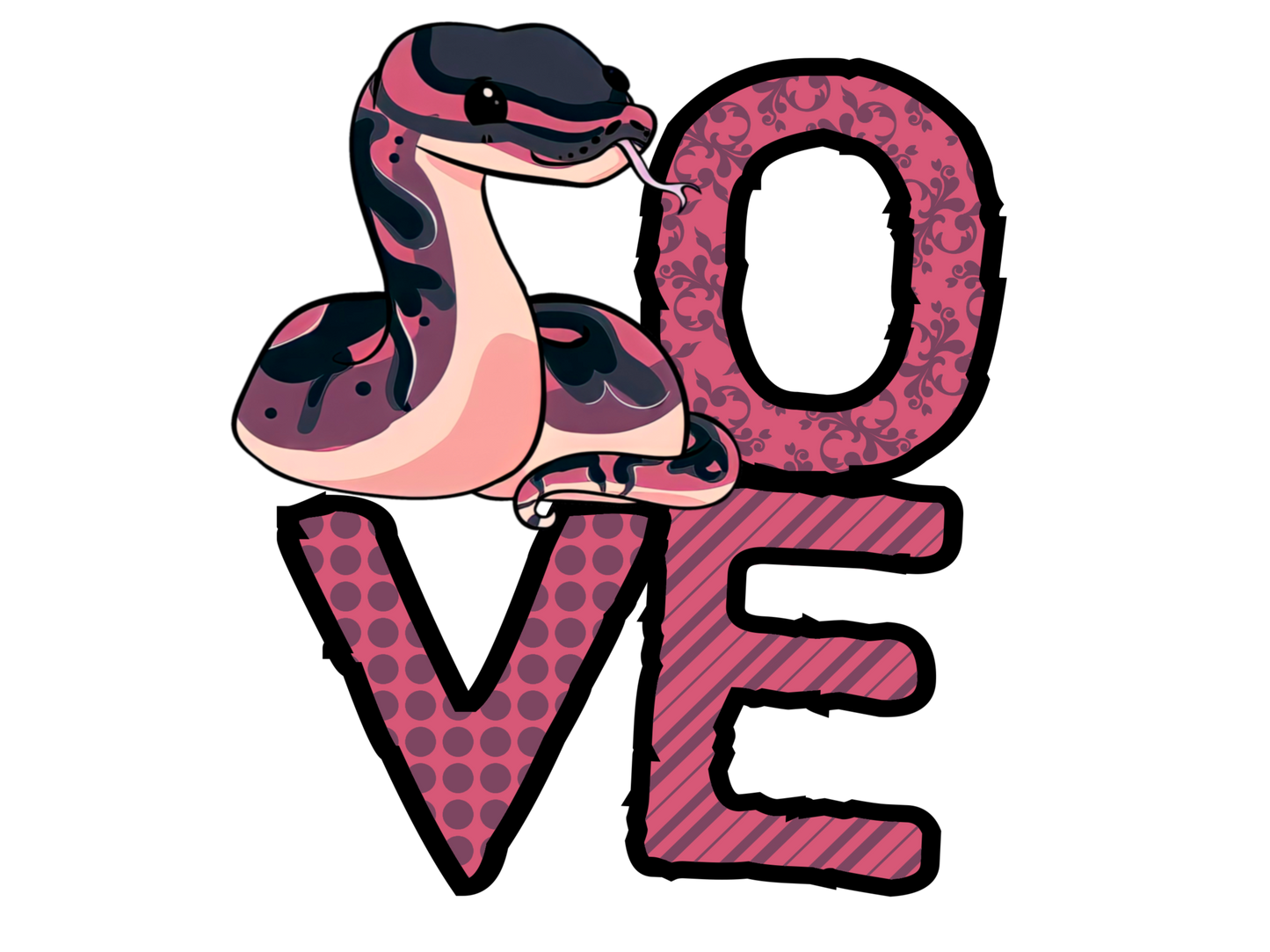 Short Sleeve T-Shirt Black LOVE Ball Python